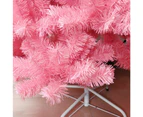 6ft/1.8M Pink Christmas Tree Fluffy Tips Metal Stand Easy Assemble Xmas