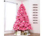 6ft/1.8M Pink Christmas Tree Fluffy Tips Metal Stand Easy Assemble Xmas