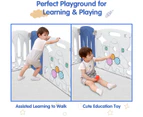 Foldable Kids Playpen 18 Panels Safety Gate Fence Child Play Yard Blue