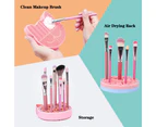 3 in 1 Silicone Makeup Brush Cleaner Mat, Makeup brush drying rack.Brushes drying rack can be separated from the cleaning pad, portable washing tool
