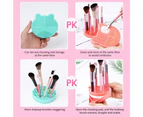 3 in 1 Silicone Makeup Brush Cleaner Mat, Makeup brush drying rack.Brushes drying rack can be separated from the cleaning pad, portable washing tool