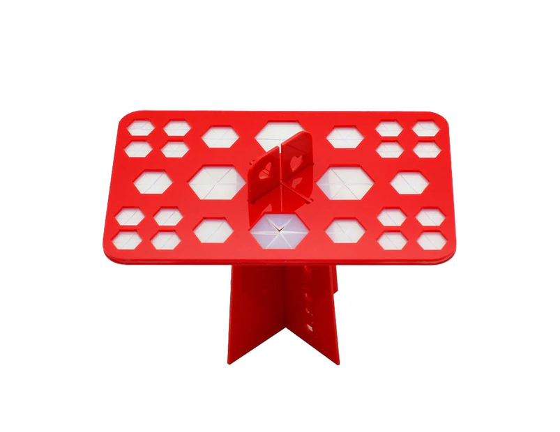 Makeup brush cleaning and drying rack - 26 round hole red