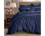 1000TC Pure Cotton Sateen Quilt Cover Set Navy King size