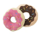 2 Donuts Large Soft Plush Dog Toy - 10cm (FuzzYard)