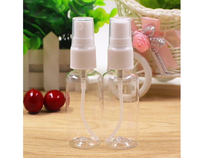 30ml Spray Bottle Leakproof Transparent Plastic Small Refillable Liquid Containers for Emulsion White