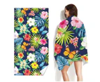 Beach Towel Sand Free Quick Dry Large Floral Print Microfiber Beach Towel for Travel D