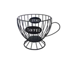 Coffee Pod Holder Minimalist Large Capacity Iron Ergonomic Handle K Cup Organizer for Counter  Black