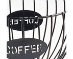 Coffee Pod Holder Minimalist Large Capacity Iron Ergonomic Handle K Cup Organizer for Counter  Black