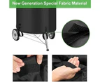 BBQ Grill Cover Waterproof Dust-Proof UV Resistant Snow-proof with Fastener Tape Breathable Round Shape Drawstring Design Brazier Cover for Household