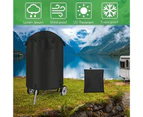 BBQ Grill Cover Waterproof Dust-Proof UV Resistant Snow-proof with Fastener Tape Breathable Round Shape Drawstring Design Brazier Cover for Household