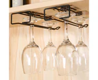Wine Glass Rack Punch-free Excellent Bearing Capacity Wrought Iron Multi-use Self Adhesive Glass Holder for Bar Black