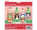 4 Christmas Soda Bottle Labels