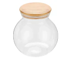 GLASS JARS w/ BAMBOO LIDS [12 Pack] 1600mL  Home Food Storage Canister Container Spice Jar Wedding Favours Empty Clear Glass Bottles with Wood Lid