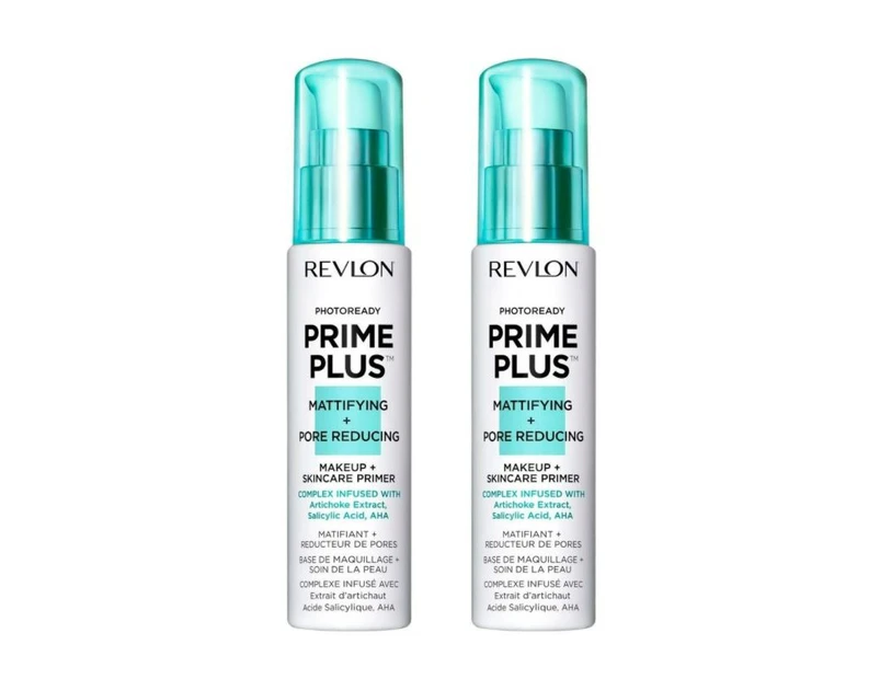 2 x Revlon PhotoReady Prime Plus Makeup and SkinCare Primers 30mL - Mattifying and Pore Reducing