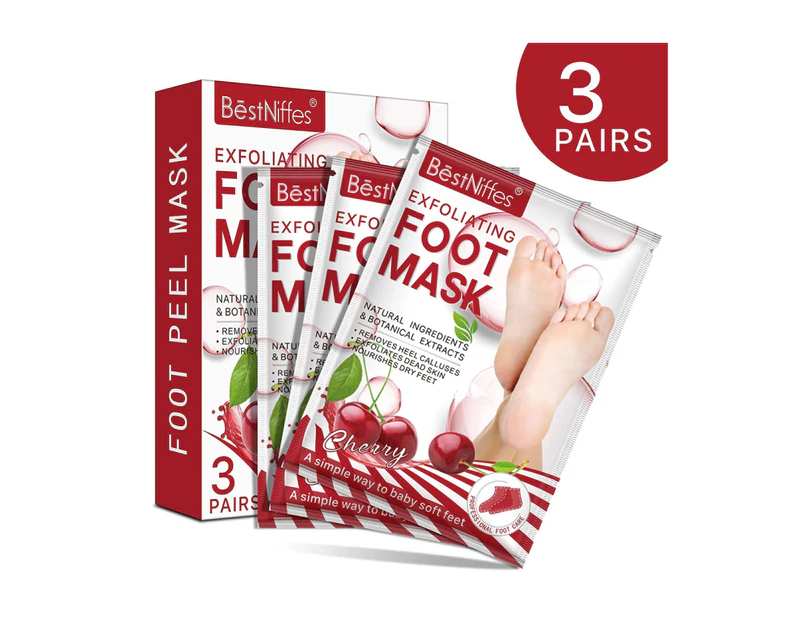 BestNiffes Exfoliating Foot Peel Mask 3 Pack For Soft Feet Removes Callus Hard Remove Dead Skin Socks Treatment Repair Rough Heels