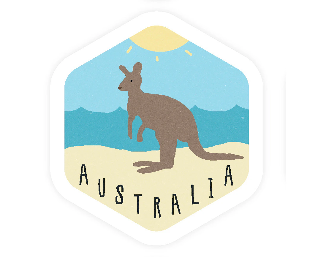 Sunday Paper Australia Kangaroo - Vinyl Bumper Sticker