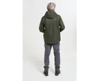 Mountain Warehouse Mens Waterproof Jacket Lightweight Zip Pockets Cagoule Coat - Dark Green