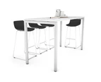 Quadro Square Leg Counter Table [1800L x 700W] - white leg, white
