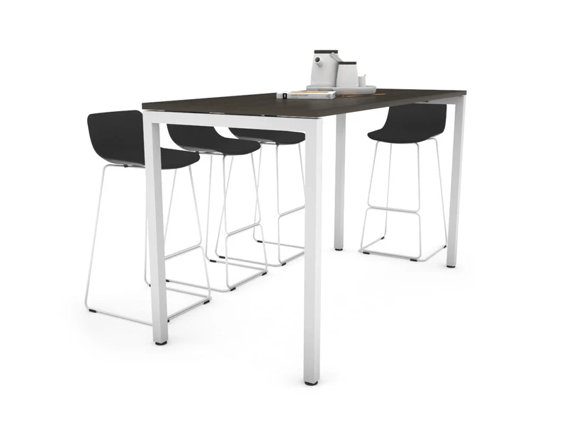 Quadro Square Leg Counter Table [1600L x 700W] - white leg, dark oak