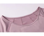 Bonivenshion Women's Short Sleeve Workout Shirts Quick Dry Yoga Tops Activewear Running T-shirts Fitness Sport Tees-Purple