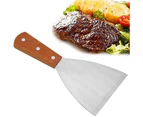 Stainless steel beefsteak spatula non-stick coated wooden handle grill spatula plancha grill cooking spatula steak fries blade outdoor cooking tool for BBQ
