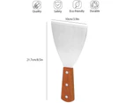 Stainless steel beefsteak spatula non-stick coated wooden handle grill spatula plancha grill cooking spatula steak fries blade outdoor cooking tool for BBQ