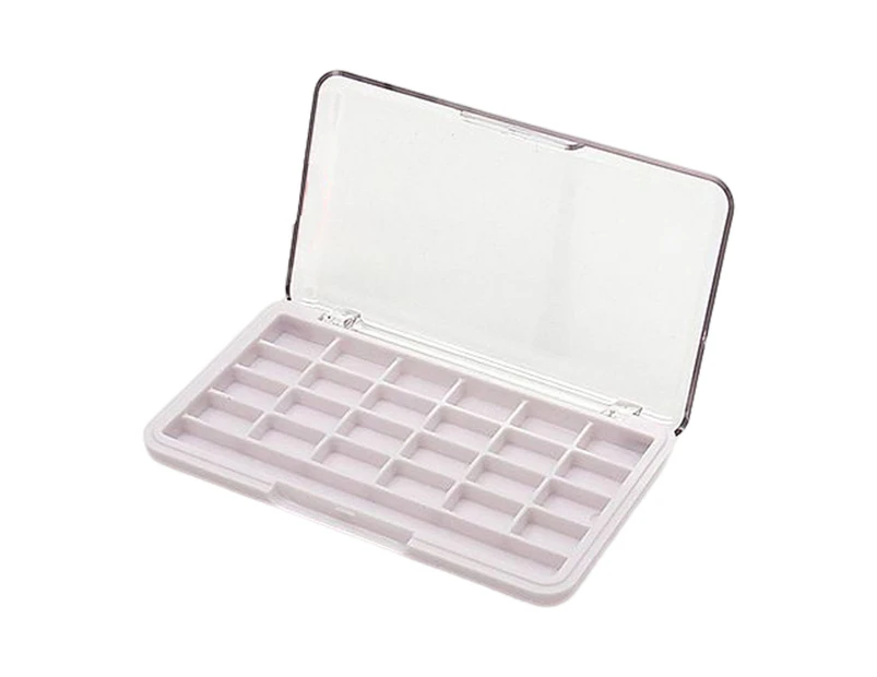 Compartment Organizer Clear Storage 24 Grids Convenient Jewelry Storage Box for Makeup-White A