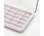 Compartment Organizer Clear Storage 24 Grids Convenient Jewelry Storage Box for Makeup-White A