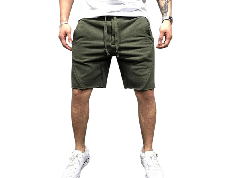 Fashion Solid Color Summer Sports Casual Fitness Running Men\'s Shorts Sweatpants Green