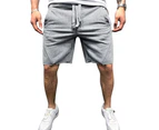 Fashion Solid Color Summer Sports Casual Fitness Running Men\'s Shorts Sweatpants Dark Gray