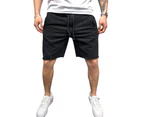 Fashion Solid Color Summer Sports Casual Fitness Running Men\'s Shorts Sweatpants Dark Gray