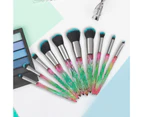 10Pcs/Set Loose Powder Brush Convenient Multifunctional Safe Long Lifespan Cosmetics Tools Elegant Colored Makeup Brush Kit for Female