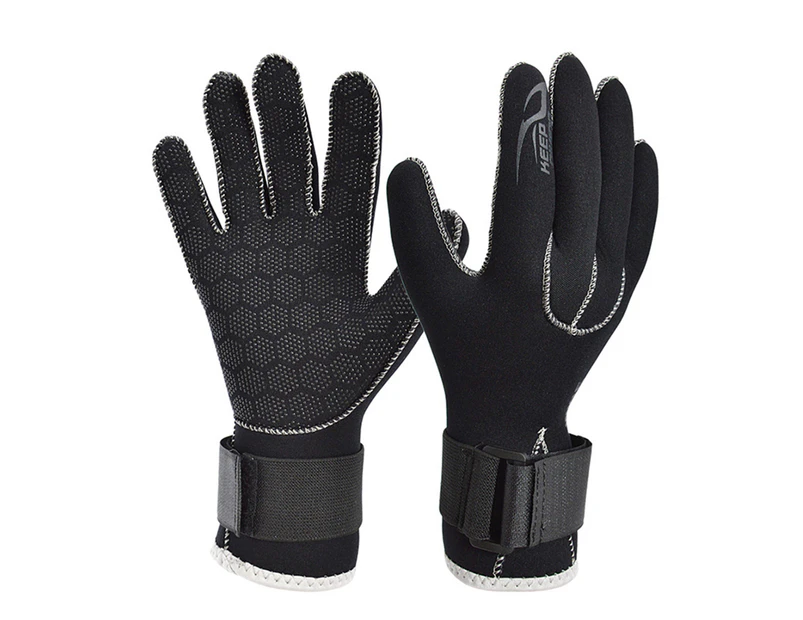 1 Pair Anti-slip Diving Gloves Widely Use Nylon Keep Warm Thick Snorkeling Mittens for Outdoor Black