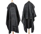 Star Print Adults Home Salon Pro Hairdressing Cloth Apron Hair Cutting Gown Cape-Black