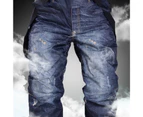 Men Ski Pants Thick Windproof Breathable Wide Application Men Snowboard Bib Pants for Winter-Blue
