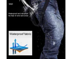 Men Ski Pants Thick Windproof Breathable Wide Application Men Snowboard Bib Pants for Winter-Blue