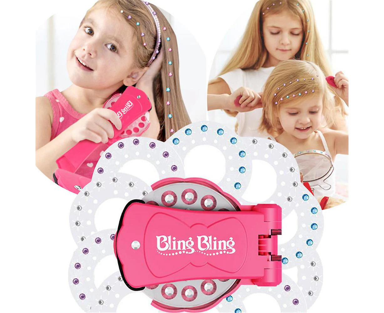 Kids Girls Bling Hair Gem Stamper With 75 Hair Gems Styling Tools Kits