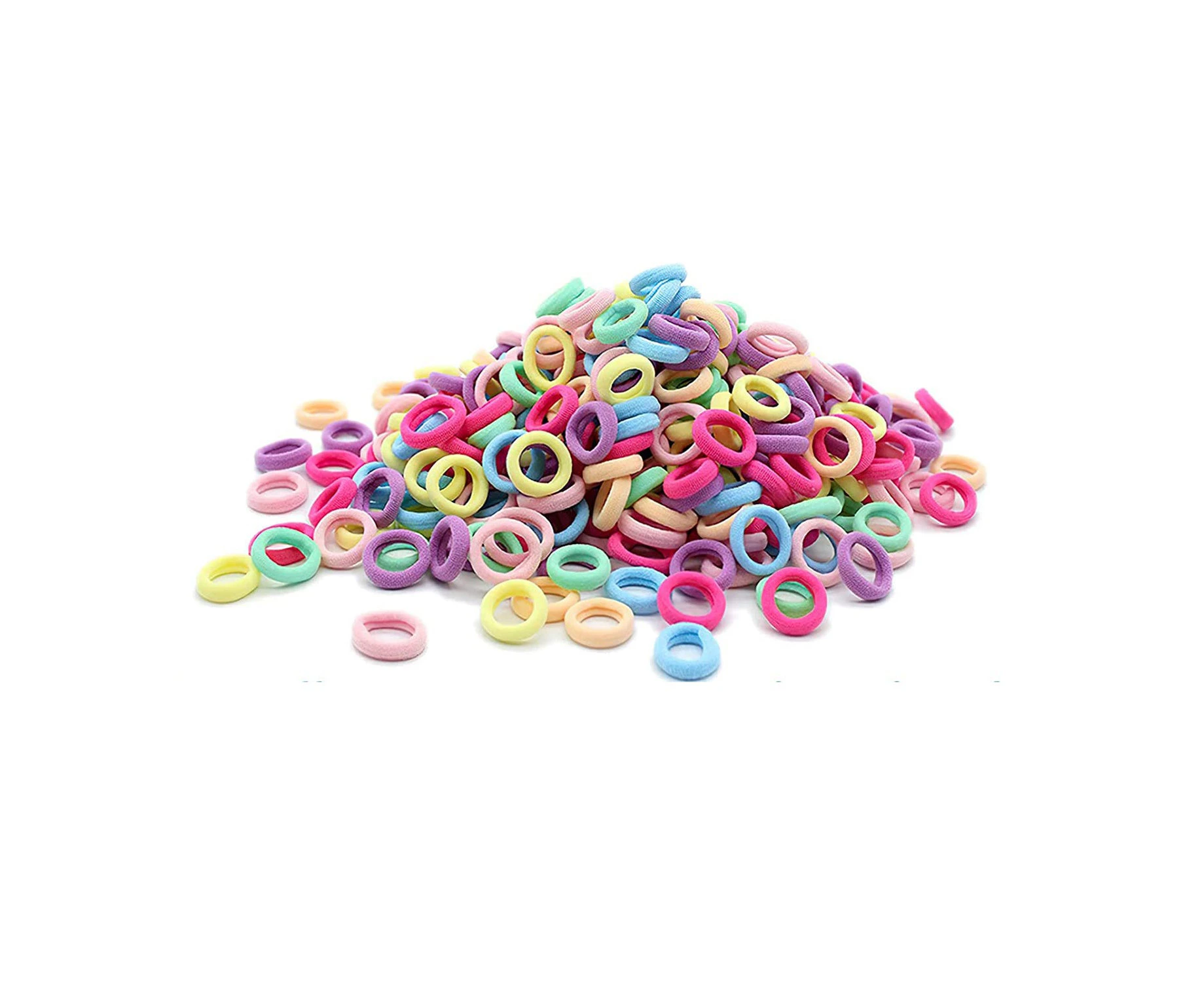 100Pcs Elastics Hair Ties Candy Color Seamless hairbands