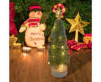 1 Set Handmade Mini Christmas Tree Vivid Plastic LED Realistic Delicate Christmas Tree Model for Home