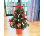 30cm Decorated Fadeless Mini Christmas Tree PVC Great Visual Effect Artificial Christmas Tree Table Decor Red