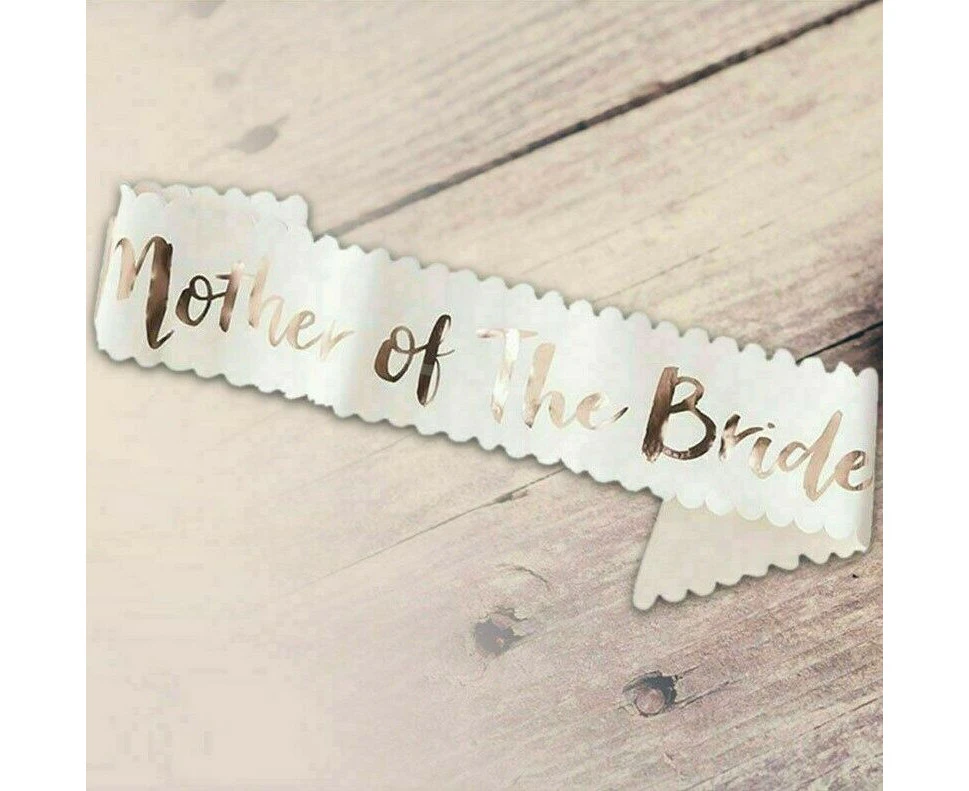 Women Rose Gold Hens Sash Sashes Bride Bridesmaid Maid Of Honour The Groom Mother