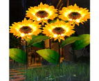 4 Pack Outdoor Solar Lights Sunflower Garden Yard Landscape Decorative Lights