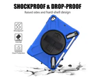 Shockproof Case for iPad 9.7 inch 2017 2018 iPad Air 2 2017 iPad Pro 9.7 2016 with Stand Pencil Holder Shoulder Strap Blue