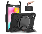 Samsung Galaxy Tab A 8.0 Case 2019 SM-T290 SM-T295 SM-T297, Shockproof Cover with Hand Strap, Kickstand, Carrying Shoulder Strap Black