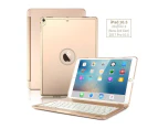 iPad Air 2019 3rd Generation 10.5 inch / iPad Pro 10.5 2017 Backlit Keyboard Case Protective Smart Stand Cover + Wireless Bluetooth Keyboard Gold