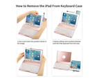 iPad Air 2019 3rd Generation 10.5 inch / iPad Pro 10.5 2017 Backlit Keyboard Case Protective Smart Stand Cover + Wireless Bluetooth Keyboard Rose Gold