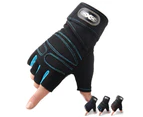 1 Pair Fitness Training Weightlifting Anti-slip Half Finger Protection Gloves Light Blue