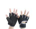 1 Pair Men Women Gym Half Finger Sports Training Anti-slip Weightlifting Gloves Grey