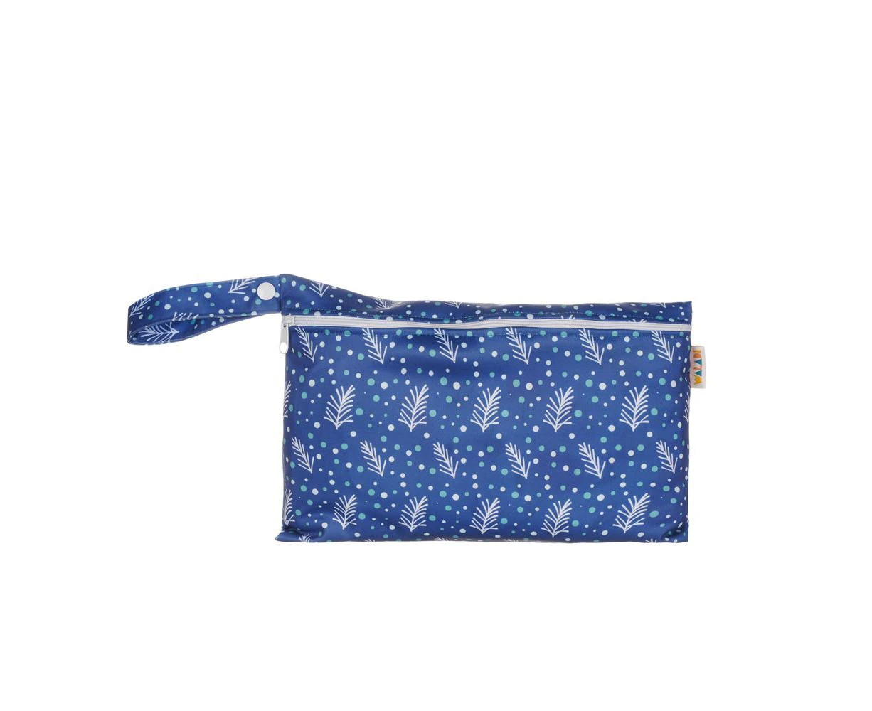 Pouch Wet Bag - Navy Leaves