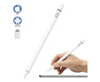 Active Stylus Pen for iOS Android Touch Screens, Universal Stylus Pencil for iPad with Dual Touch Function for iPad/iPhone/Cellphone/Samsung/Tablet White